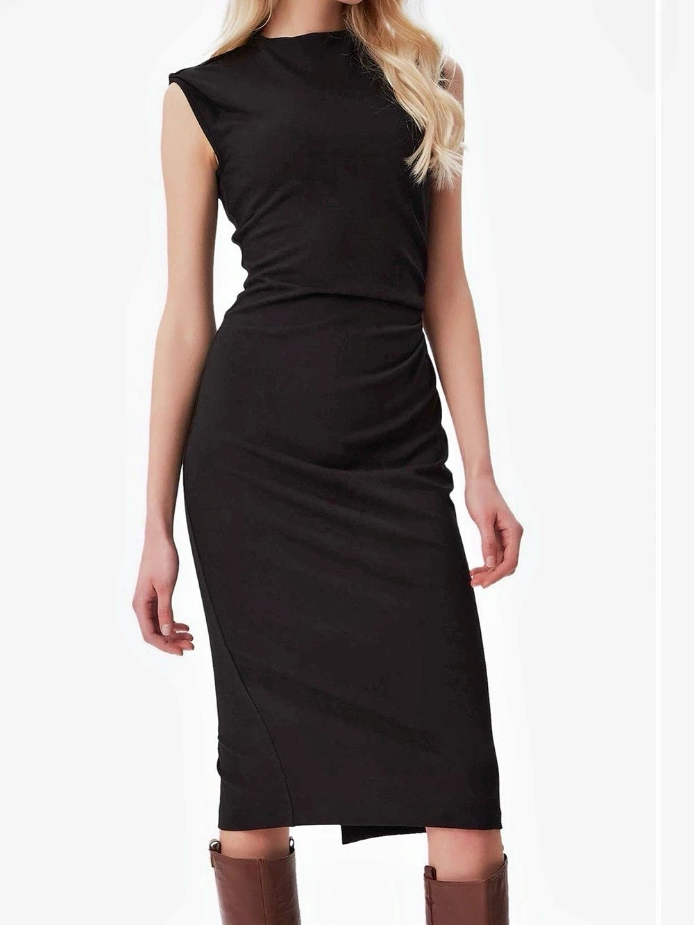 Diane von Furstenberg Darrus Ruched Sleeveless Sheath Dress Ruched Sleeveless